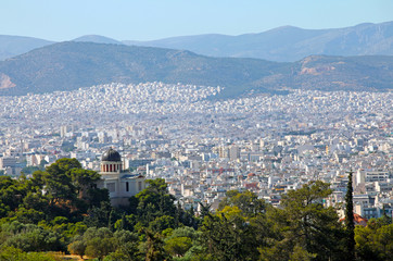 view of the city of athens, greece