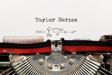 Taylor series math formula written on paper with typewriter