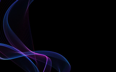 Obraz premium Dark abstract background with a glowing abstract waves