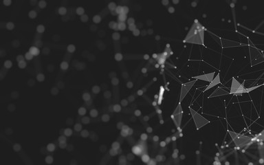 Abstract background. Molecules technology with polygonal shapes, connecting dots and lines....