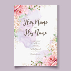 elegant floral wedding invitation card template