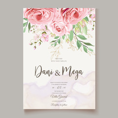 elegant floral wedding invitation card template