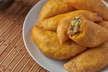 empanadas colombianas con aji picante Colombian food 