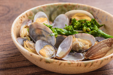 春の味覚　アサリの酒蒸し