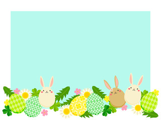 イースターエッグとうさぎのイラスト