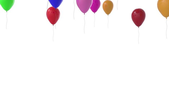 Colored balloons flying up