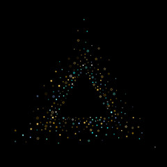 Gold, Blue stars, sprocket, shiny confetti. 