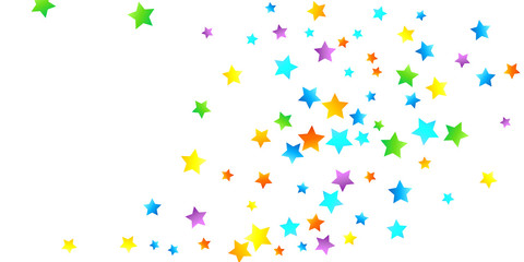 Rainbow Festive Confetti. Carnival Star Falling.