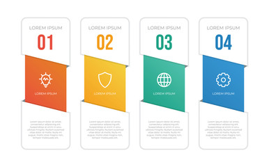 Infographic template vector with 4 steps, options. layout for workflow, timeline, brochure, presentation, etc.