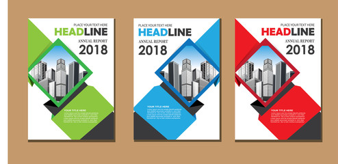 Business abstract vector template. Brochure design, cover modern layout, annual report, poster, flyer in A4 with colorful triangles, geometric shapes for tech, science, market with light background