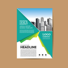Business abstract vector template. Brochure design, cover modern layout, annual report, poster, flyer in A4 with colorful triangles, geometric shapes for tech, science, market with light background