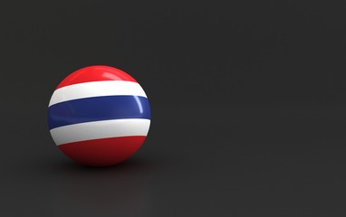 Naklejka premium thailand flag. 3d ball flag of countries. country flag background. country flag rendering ball with dark. 