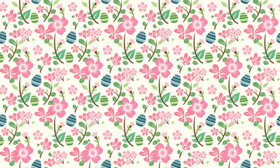 Leaf and flower design, for unique Easter egg pattern background design.