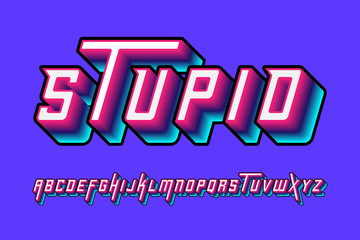 Modern typography font alphabets