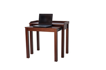 Single modern compact study computer desk for laptop and education of students.