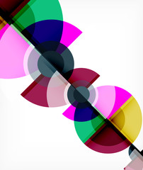 Obraz premium Abstract background, circle and triangle design round shapes overlapping. Geometric trendy template. Vector Illustration For Wallpaper, Banner, Background, Card, Book Illustration, landing page