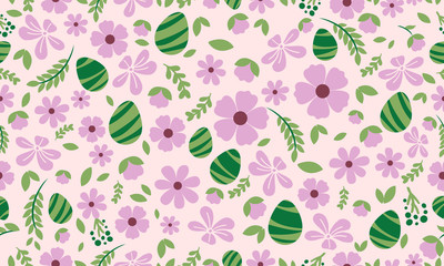 Beautiful leaf and floral design, for Easter pattern background design.