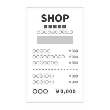 1枚のレシートのイラスト