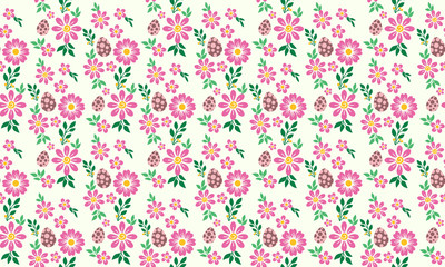 Cute of Easter egg pattern background, with seamless leaf and flower design.