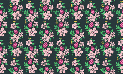 Fototapeta na wymiar Pattern background for Easter, with beautiful flower and leaf design.
