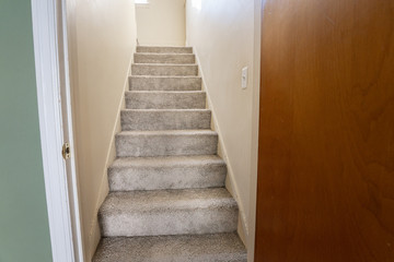 Fototapeta na wymiar stairway has new carpet installed