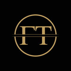FT letter Type Logo Design vector Template. Abstract Letter FT logo Design