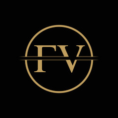 FV letter Type Logo Design vector Template. Abstract Letter FV logo Design