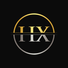 HX letter Type Logo Design vector Template. Abstract Letter HX logo Design