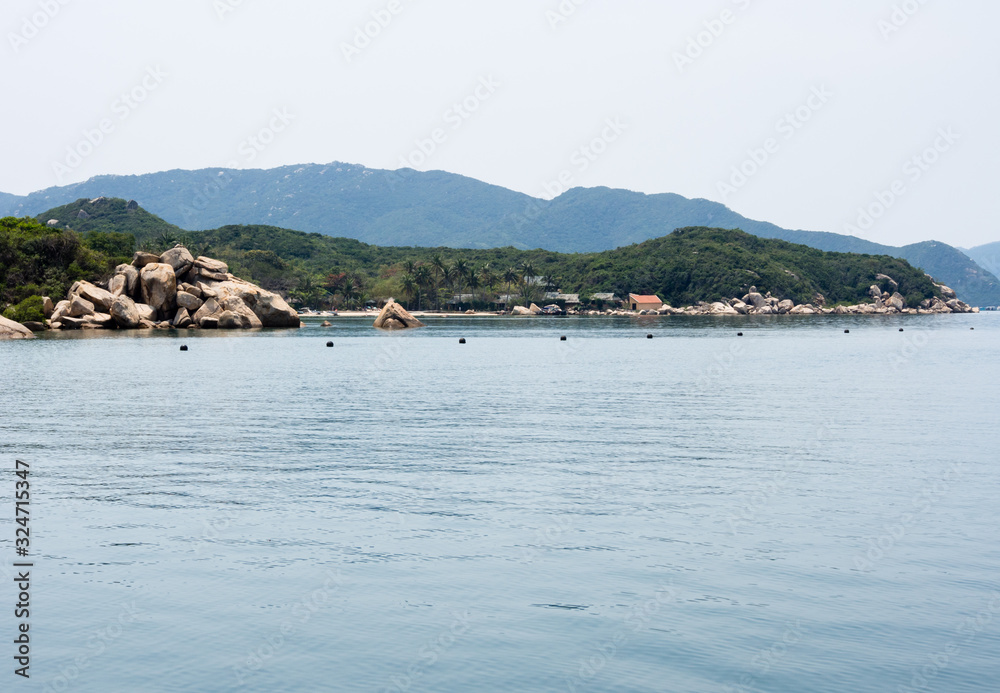 Wall mural Scenic view of remote and picturesque Whale Island in Van Ninh, Vietnam