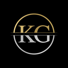Initial KG letter Logo Design vector Illustration. Abstract Letter KG logo Design