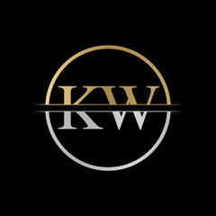 Initial KW letter Logo Design vector Illustration. Abstract Letter KW logo Design