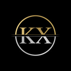 Initial KX letter Logo Design vector Illustration. Abstract Letter KX logo Design
