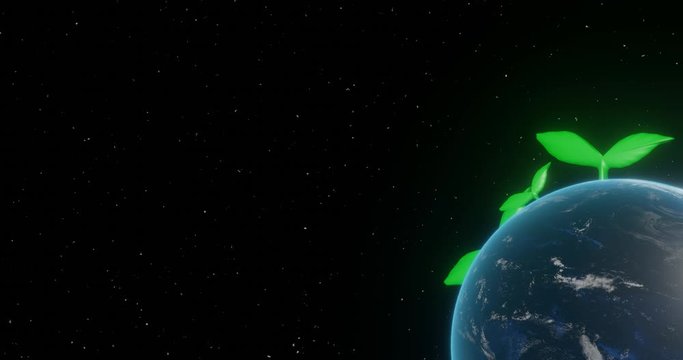 自転する地球と双葉