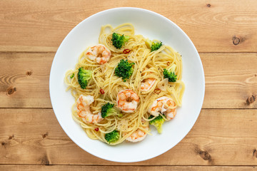 海老とブロッコリーのパスタ