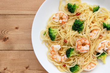 海老とブロッコリーのパスタ