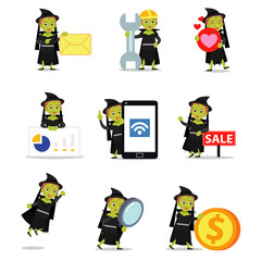 Set character of woman as a wicked witch on the newest thriller movie.