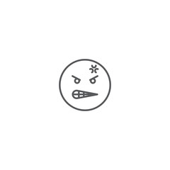 Angry face emoji vector icon symbol isolated on white background