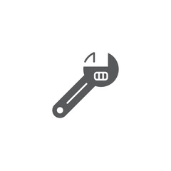 Adjustable wrench vector icon symbol tools isolated on white background