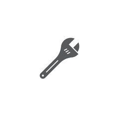 Adjustable wrench vector icon symbol tools isolated on white background