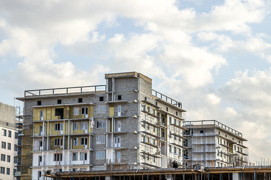 Residential high-rise foam concrete building under construction