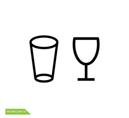 Glass icon vector logo design template