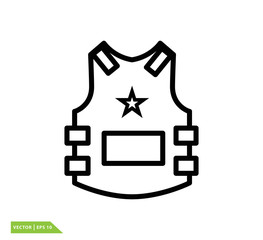 bullet proof clothes icon vector logo design template
