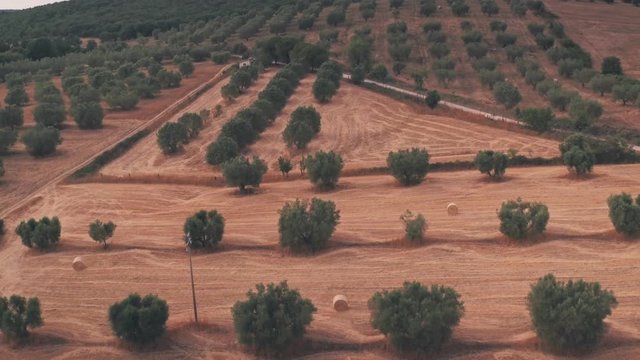 Rural Italian countryside outside Rome, Italy. Aerial drone view