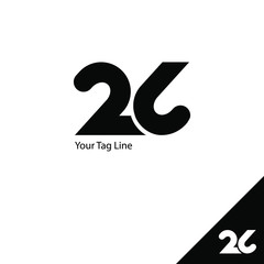 Initial 26 logo design, 26 logo design with round style, Logo for game, esport, community or business.