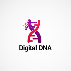 Digital DNA logo vector, icon, element, and template for company