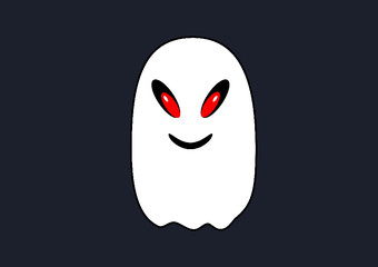 Spooky emoticon simple design isolated on dark background