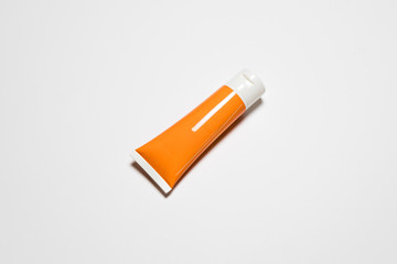Blank Cosmetic Tube Pack Mock up Of Cream Or Gel isolated on white background.High resolution photo