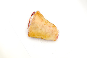 Raw pork shank on a white background