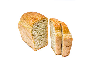 Bread loaf on a white background