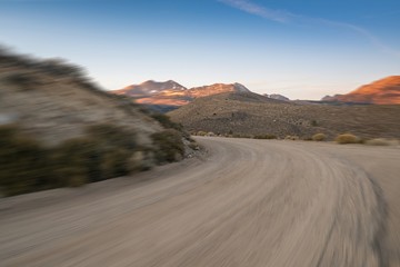 motion blurred high way in nature